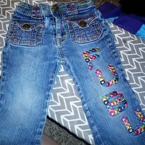 ♥️#233 Multi-Colored Designed Fubu Jeans
